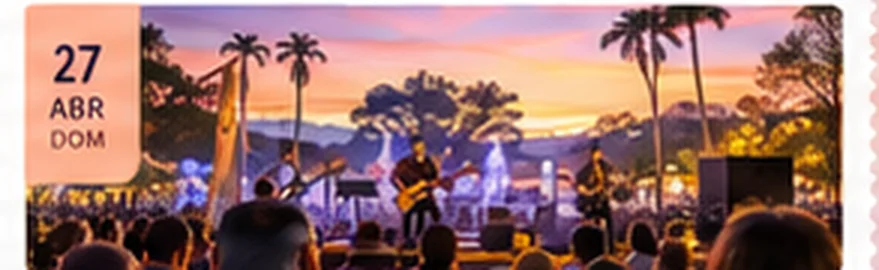Apresentação musical ao ar livre na praça de Águas de Lindóia
